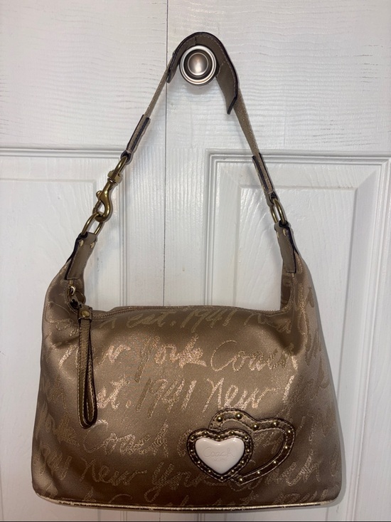 Coach Handbags - Coach Poppy Lurex Hobo Signature Script in GUC.